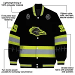 personalized utsa roadrunners heartbeat accent black green varsity jacket best selling