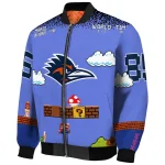 personalized utsa roadrunners mario blocks blue black bomber jacket best selling