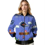 personalized utsa roadrunners mario blocks blue black bomber jacket best selling