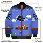 personalized utsa roadrunners mario blocks blue black bomber jacket best selling