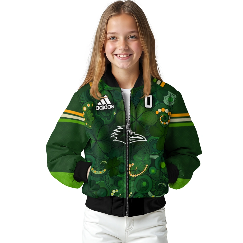 personalized utsa roadrunners shamrock vortex green bomber jacket top rated personalized utsa roadrunners shamrock vortex green bomber jacket top rated