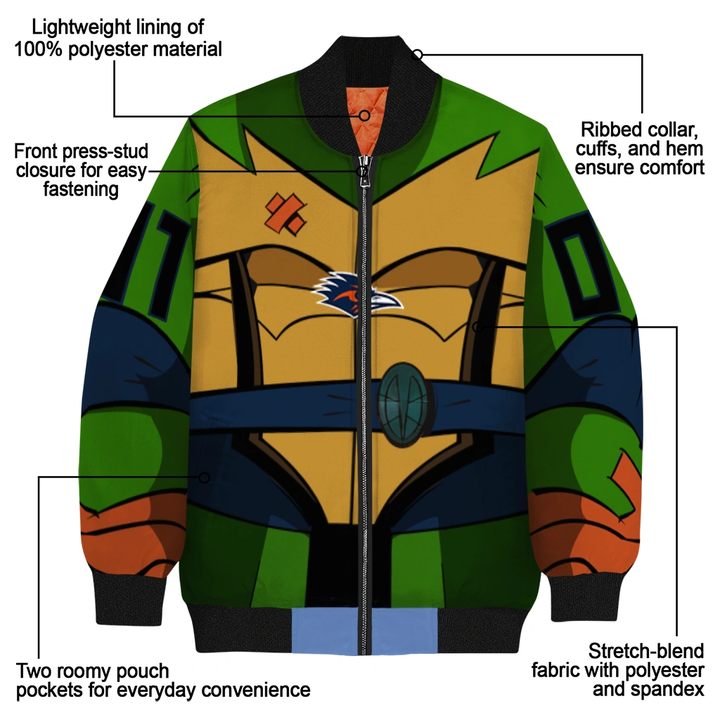 personalized utsa roadrunners turtle armor bomber jacket new arrival personalized utsa roadrunners turtle armor bomber jacket new arrival