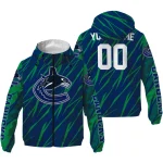 personalized vancouver canucks abstract streaks blue windbreaker jacket best selling