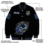 personalized vancouver canucks claw cut black varsity jacket best selling
