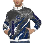 personalized vancouver canucks claw mesh blue gray windbreaker jacket best selling