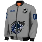 personalized vancouver canucks claw streak grey bomber jacket best selling