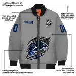 personalized vancouver canucks claw streak grey bomber jacket best selling