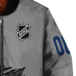 personalized vancouver canucks claw streak grey bomber jacket best selling