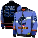personalized vancouver canucks mario blocks blue black bomber jacket best selling