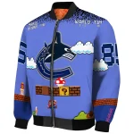 personalized vancouver canucks mario blocks blue black bomber jacket best selling