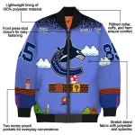 personalized vancouver canucks mario blocks blue black bomber jacket best selling