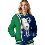 personalized vancouver canucks snoopy head blue varsity jacket best selling