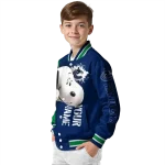 personalized vancouver canucks snoopy head blue varsity jacket best selling