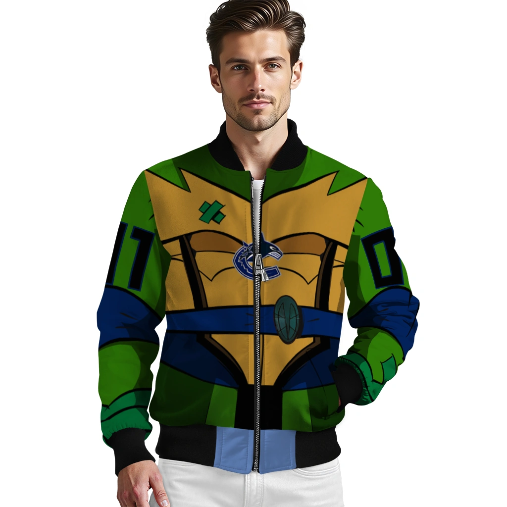 personalized vancouver canucks turtle armor bomber jacket high quality personalized vancouver canucks turtle armor bomber jacket high quality