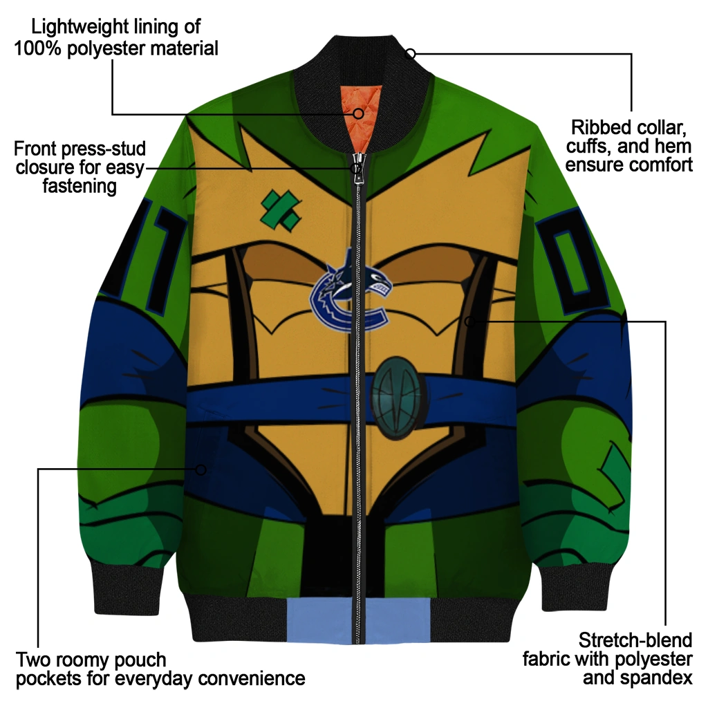 personalized vancouver canucks turtle armor bomber jacket new arrival personalized vancouver canucks turtle armor bomber jacket new arrival
