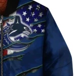 personalized vancouver canucks usa flag rips blue bomber jacket best selling