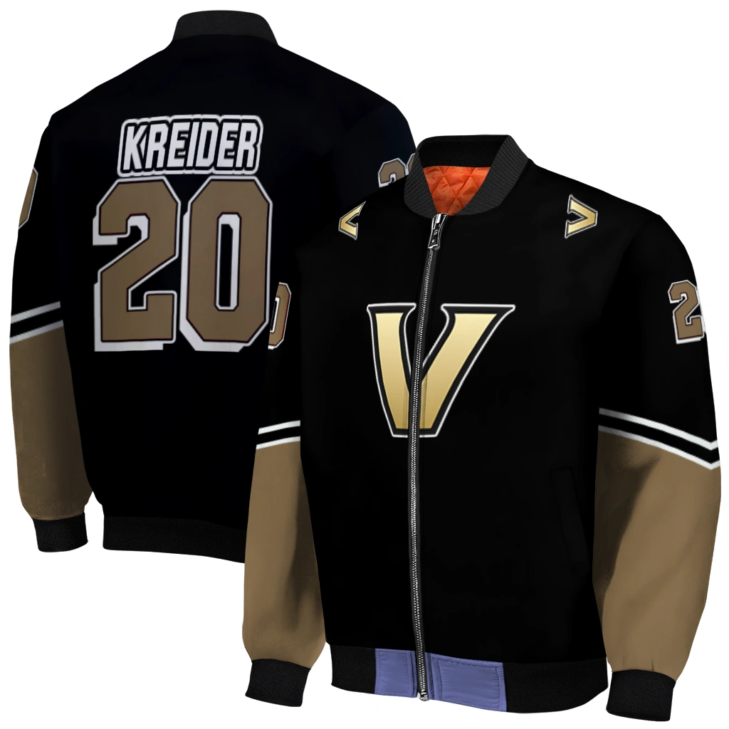 personalized vanderbilt commodores chevron style black bomber jacket best selling personalized vanderbilt commodores chevron style black bomber jacket best selling