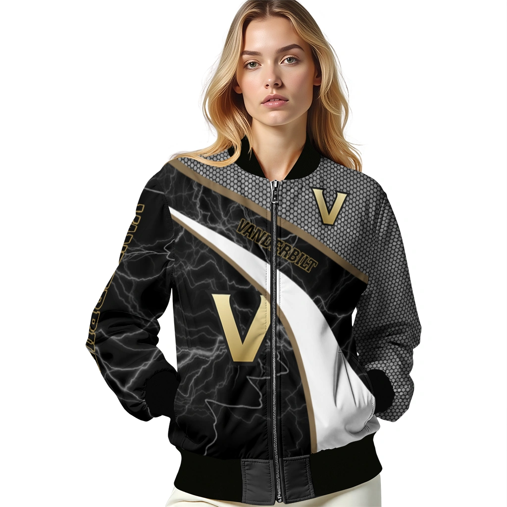 personalized vanderbilt commodores electric flash black bomber jacket latest model personalized vanderbilt commodores electric flash black bomber jacket latest model