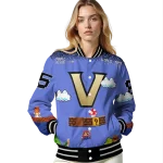 personalized vanderbilt commodores mario blocks blue black varsity jacket best selling