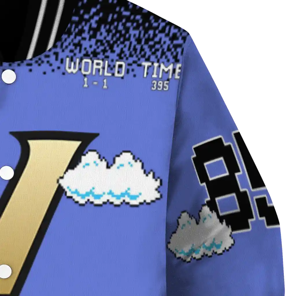 personalized vanderbilt commodores mario blocks blue black varsity jacket premium grade personalized vanderbilt commodores mario blocks blue black varsity jacket premium grade
