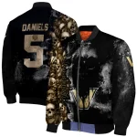 personalized vanderbilt commodores skull cluster black bomber jacket best selling