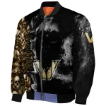 personalized vanderbilt commodores skull cluster black bomber jacket best selling
