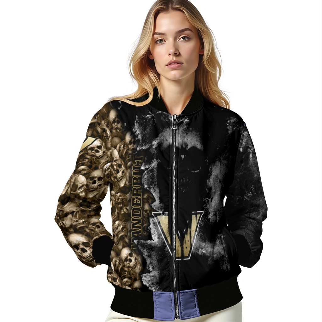 personalized vanderbilt commodores skull cluster black bomber jacket latest model personalized vanderbilt commodores skull cluster black bomber jacket latest model