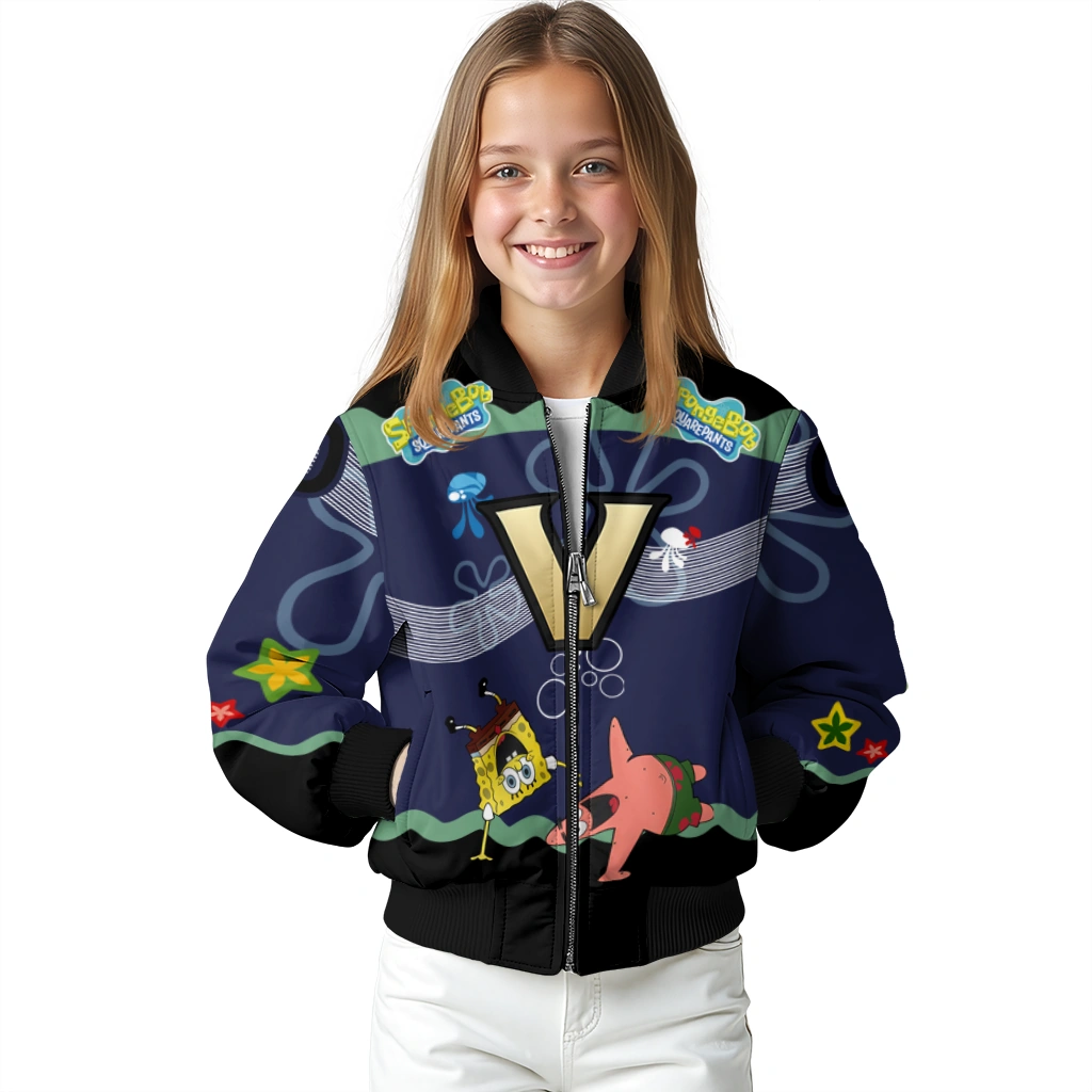 personalized vanderbilt commodores spongebob playtime black blue bomber jacket top rated personalized vanderbilt commodores spongebob playtime black blue bomber jacket top rated
