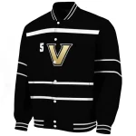 personalized vanderbilt commodores stripe statement black varsity jacket best selling