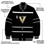 personalized vanderbilt commodores stripe statement black varsity jacket best selling