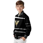 personalized vanderbilt commodores stripe statement black varsity jacket best selling