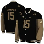 personalized vanderbilt commodores team patch black varsity jacket best selling