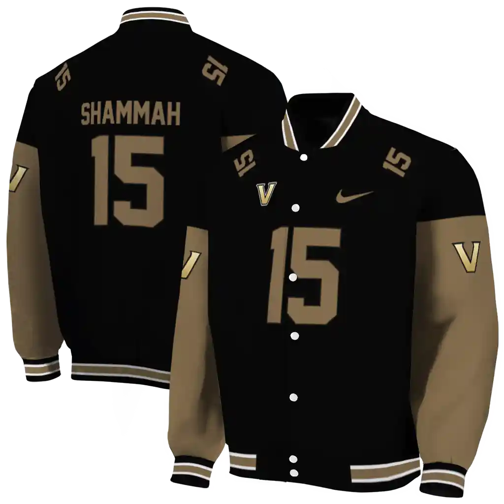 personalized vanderbilt commodores team patch black varsity jacket fashion forward personalized vanderbilt commodores team patch black varsity jacket fashion forward
