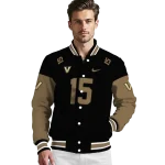 personalized vanderbilt commodores team patch black varsity jacket best selling