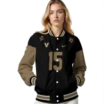 personalized vanderbilt commodores team patch black varsity jacket best selling