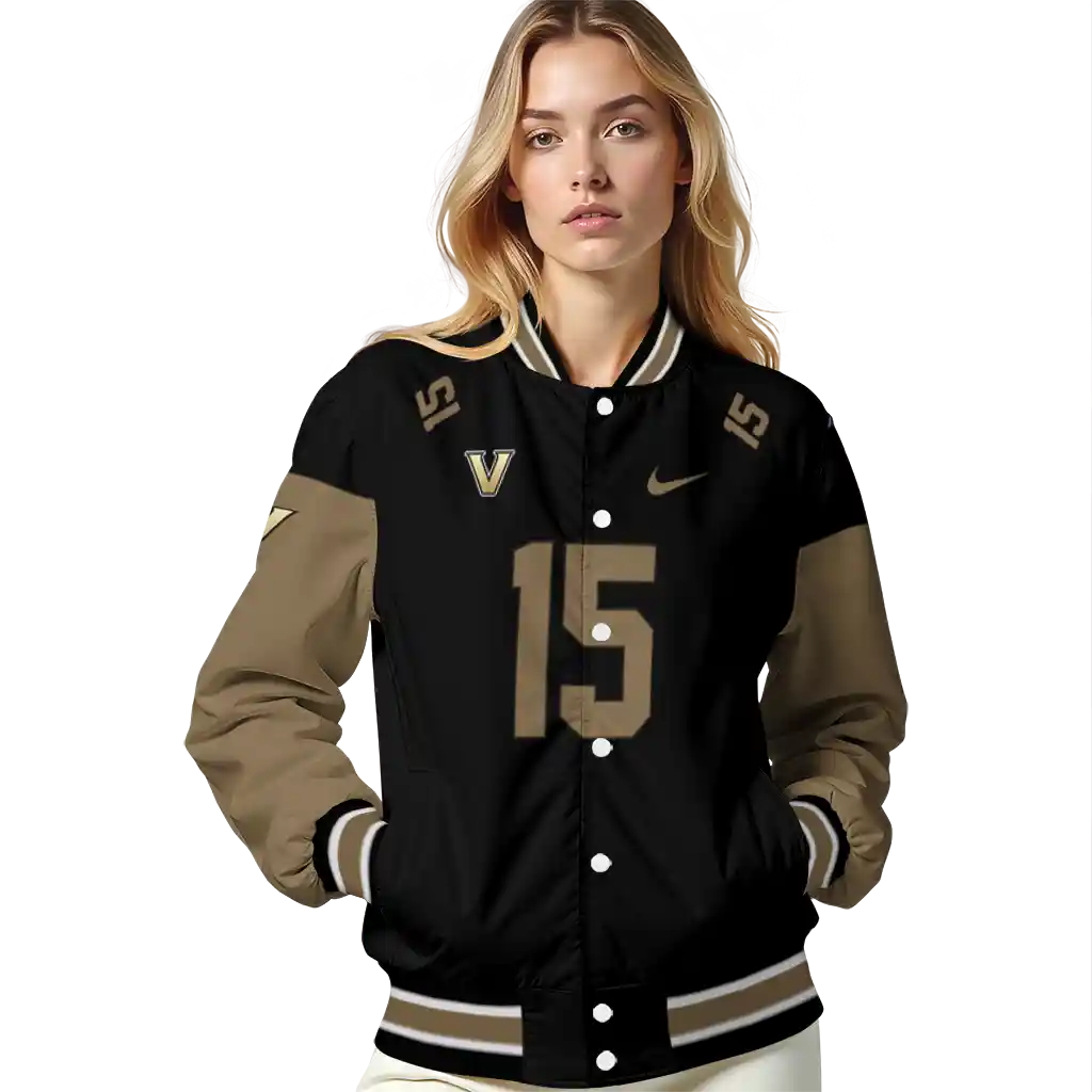 personalized vanderbilt commodores team patch black varsity jacket latest model personalized vanderbilt commodores team patch black varsity jacket latest model