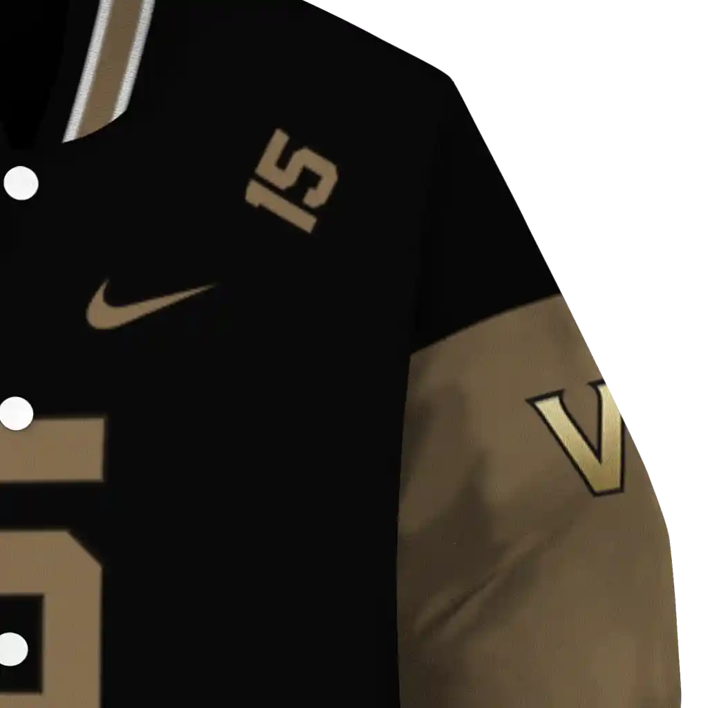 personalized vanderbilt commodores team patch black varsity jacket premium grade personalized vanderbilt commodores team patch black varsity jacket premium grade