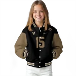 personalized vanderbilt commodores team patch black varsity jacket best selling