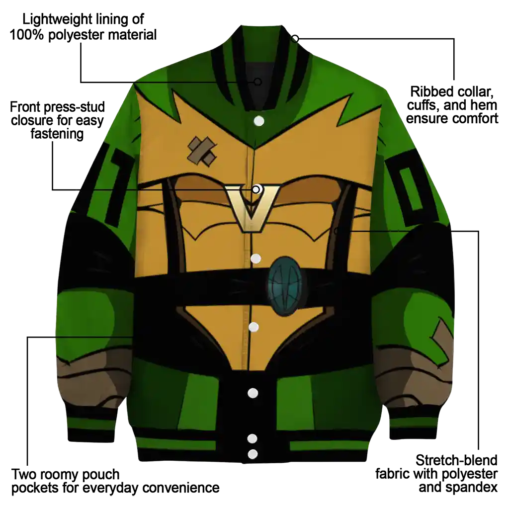personalized vanderbilt commodores turtle armor varsity jacket new arrival personalized vanderbilt commodores turtle armor varsity jacket new arrival