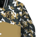 personalized vegas golden knights flag scratch effect tan varsity jacket best selling