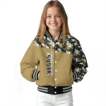 personalized vegas golden knights flag scratch effect tan varsity jacket best selling