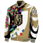 personalized vegas golden knights stars and stripes slashes tan varsity jacket best selling