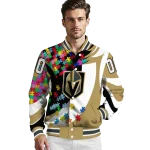 personalized vegas golden knights stars and stripes slashes tan varsity jacket best selling