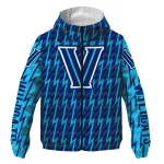 personalized villanova wildcats lightning strike grid navy windbreaker jacket best selling