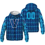 personalized villanova wildcats lightning strike grid navy windbreaker jacket best selling