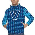 personalized villanova wildcats lightning strike grid navy windbreaker jacket best selling
