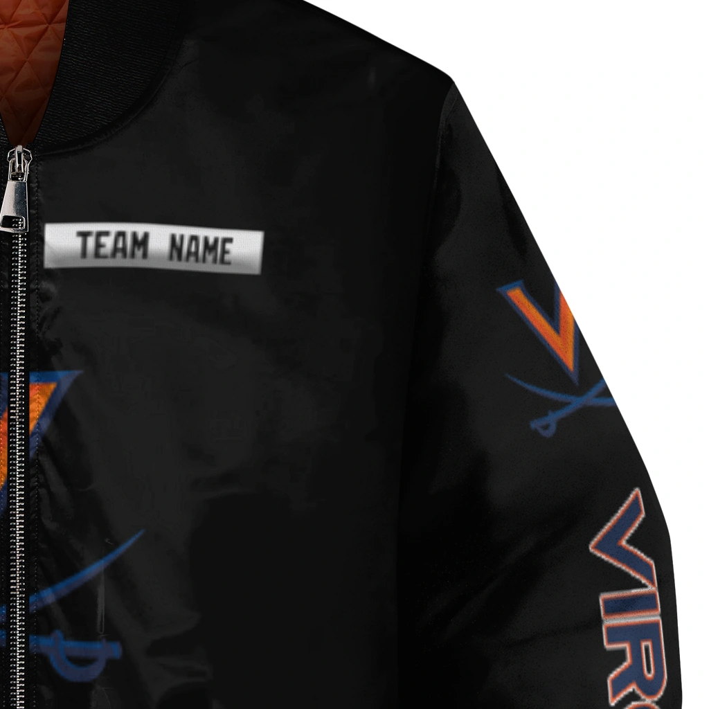 personalized virginia cavaliers american flag skull black bomber jacket premium grade personalized virginia cavaliers american flag skull black bomber jacket premium grade