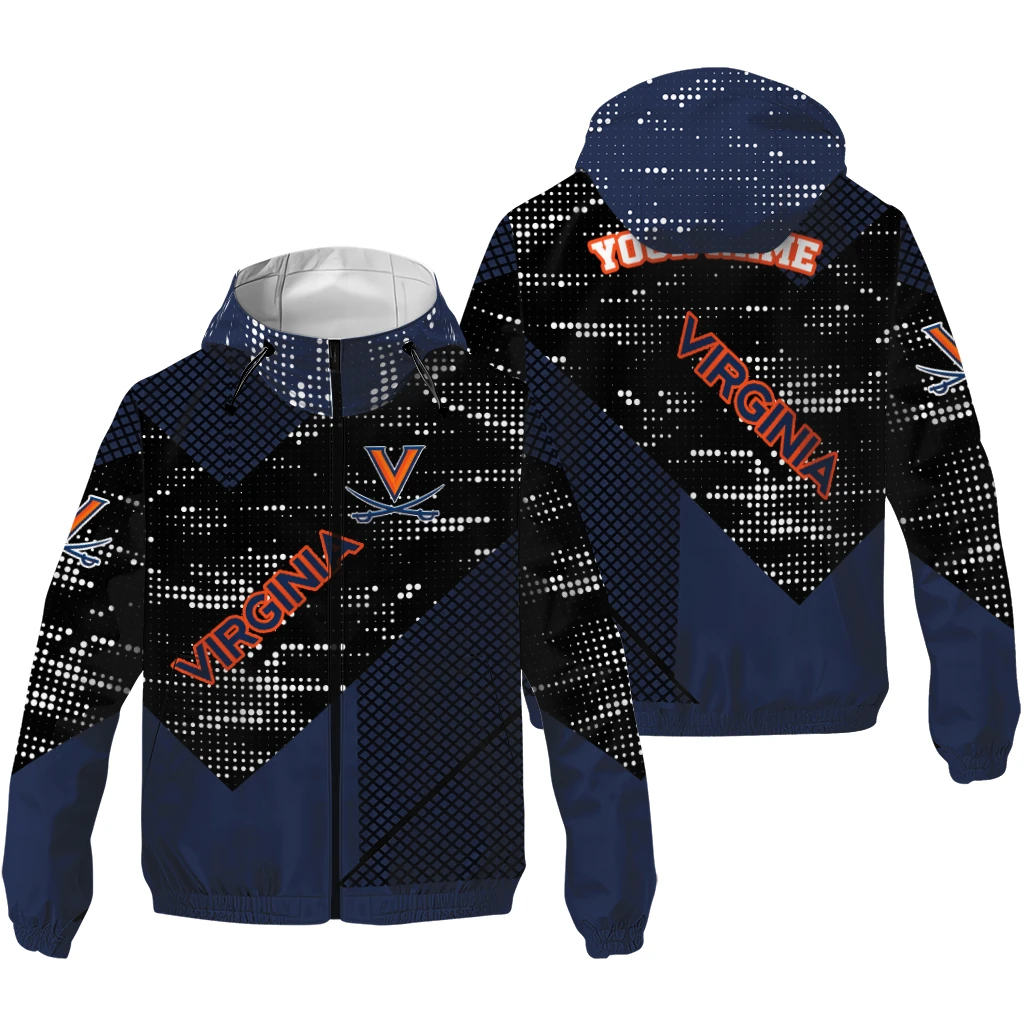 personalized virginia cavaliers arrow matrix blue black windbreaker jacket high quality personalized virginia cavaliers arrow matrix blue black windbreaker jacket high quality