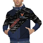 personalized virginia cavaliers arrow matrix blue black windbreaker jacket best selling