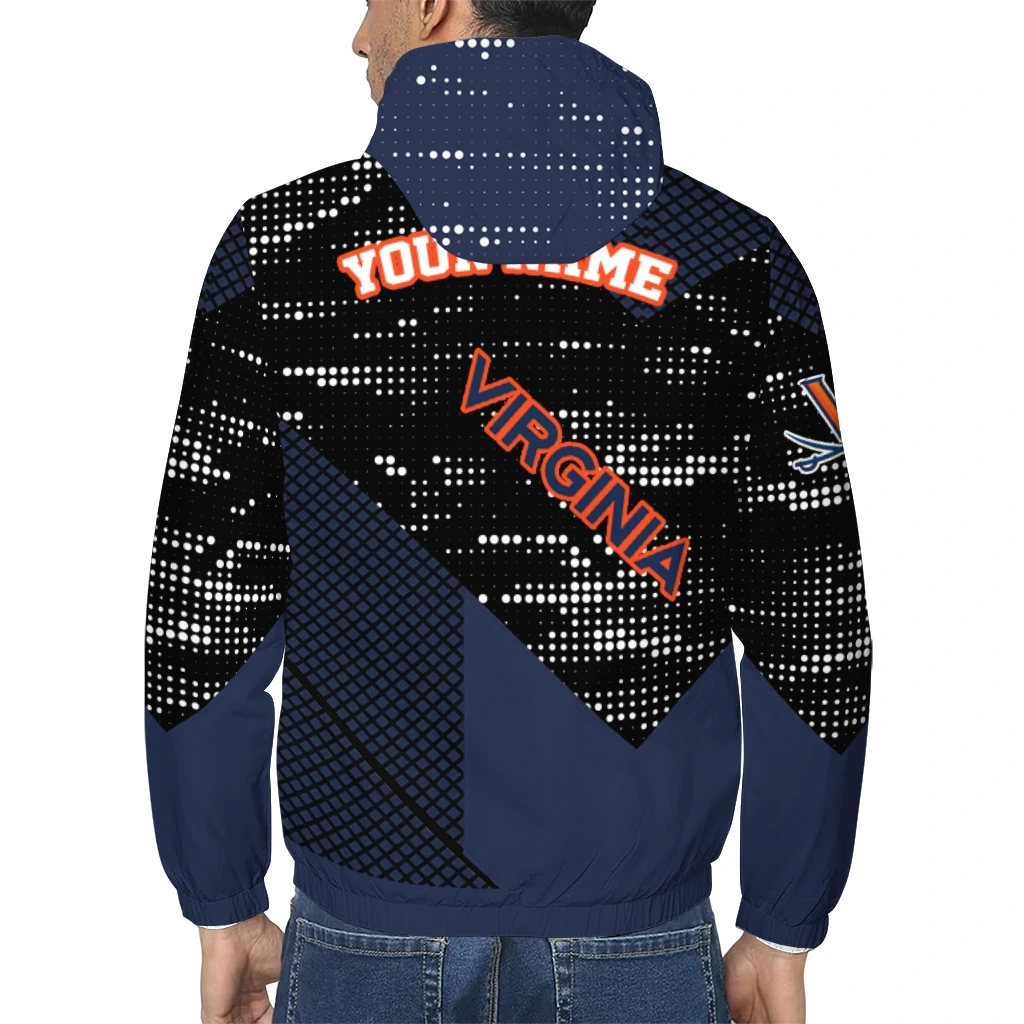 personalized virginia cavaliers arrow matrix blue black windbreaker jacket trendy personalized virginia cavaliers arrow matrix blue black windbreaker jacket trendy
